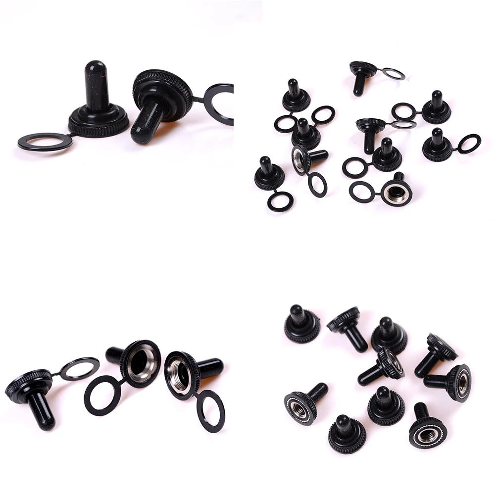 10PCS/LOT 12MM Toggle Switch Waterproof Rubber Resistance Cover Dust Cap Boot Black Tarpaulin