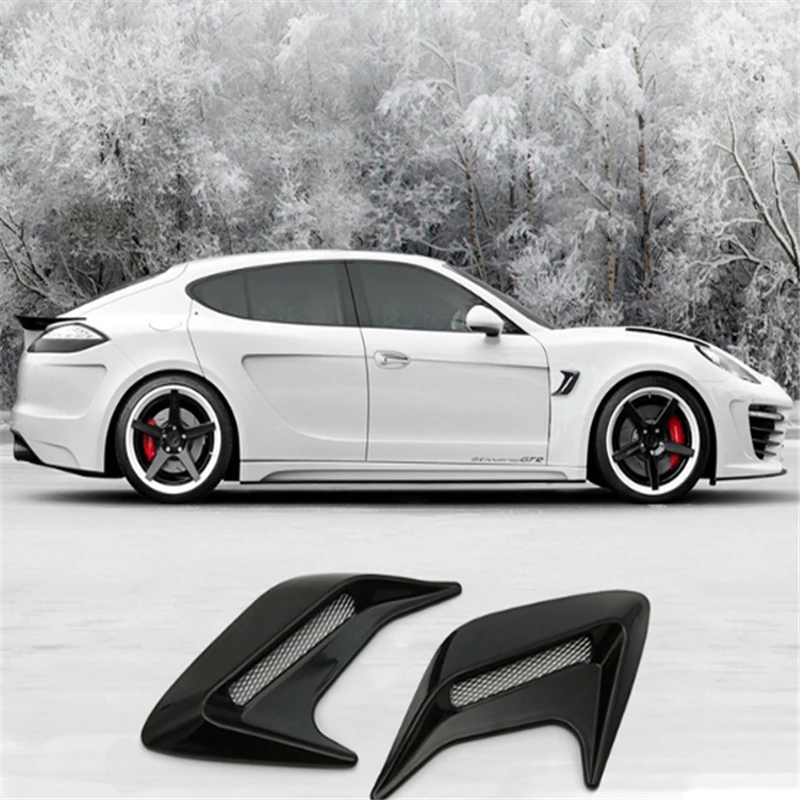 

2pcs ABS Plastic Car Side Vent Air Flow Fender Intake Sticker Shark Gills Side Vent Sticker Car Simulation Side Vents Decorative