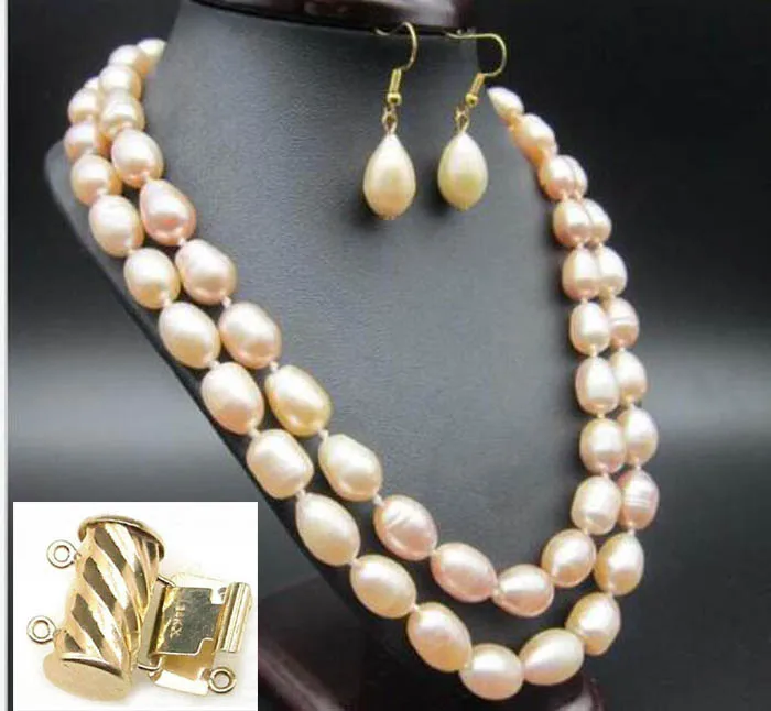 HUGE AAA 11x13MM SOUTH SEA GOLD PINK PEARL NECKLACE 36