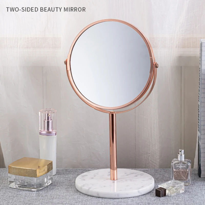 7 Inch marble mirror 3X 5XMagnification Makeup Mirror 360 Rotating Professional Desktop Double Sided Cosmetic Mirror