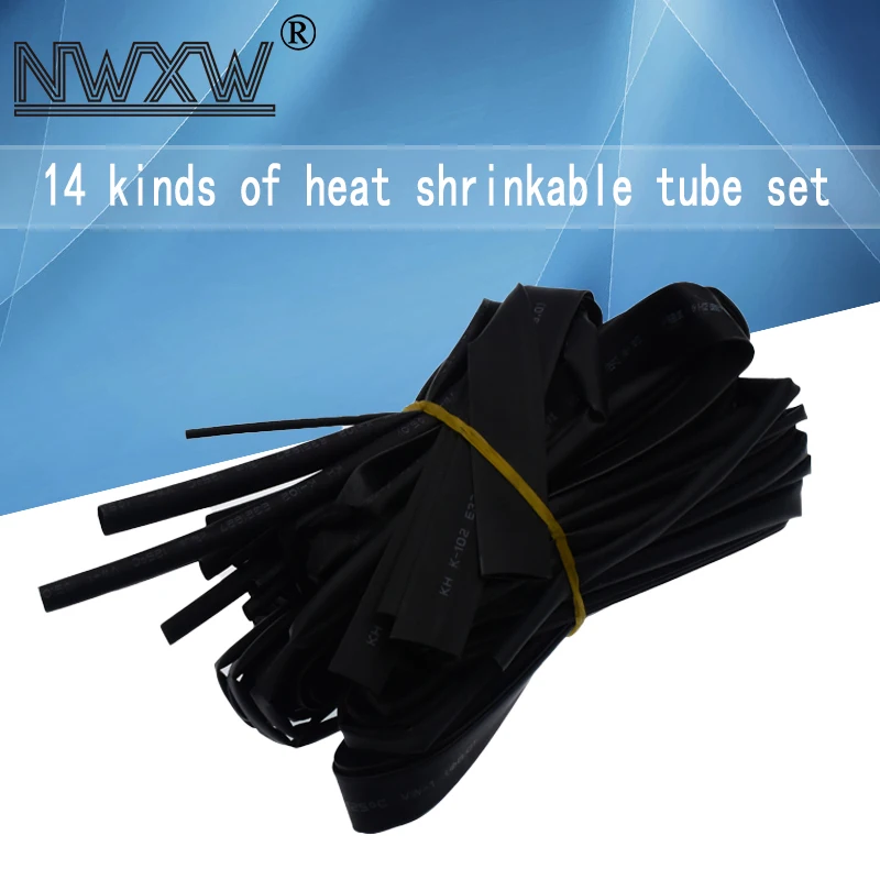 14 kinds of 1m each heat shrinkable tube insulation sleeve data cable wire protection heat shrinkable repair soft sheath