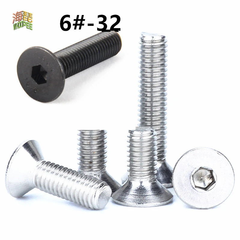 10pcs 6-32* 5/16 3/8 1/2 5/8 Inch Length 304 Stainless Steel US UNC Coarse Thread Allen Head Screw Cap Hex Hexagon Socket Bolt