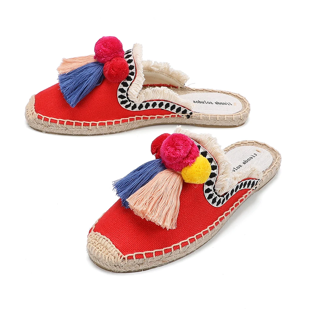 2021 Zapatos De Mujer Canvas Rubber Spring/autumn Mules Unicornio Terlik Tienda Soludos Espadrilles For Flat Sandals