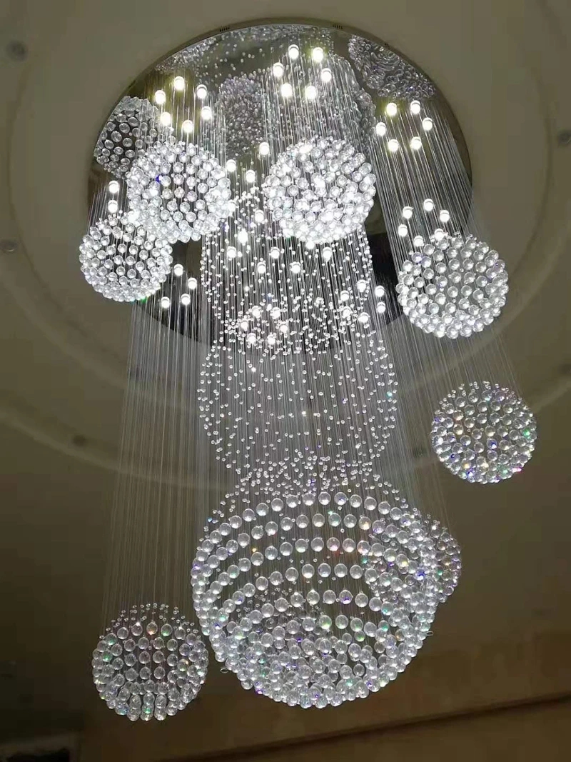 Imagem -04 - Lustre Grande com Crystal Ball Design Lustres Modernos Grandes Luzes Garantia 100 D80xh300cm 13 Pcs