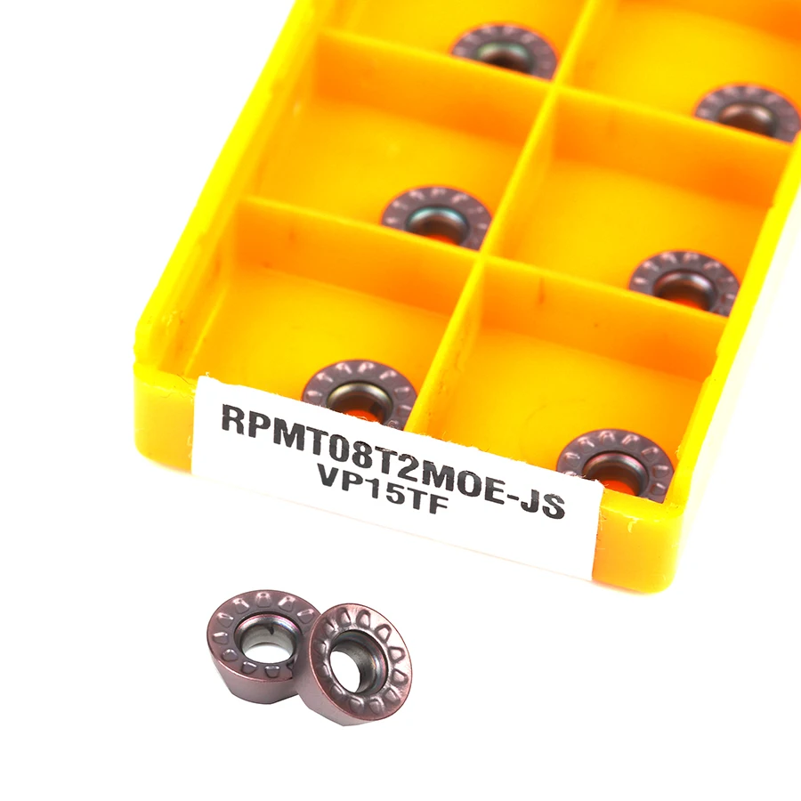 10 шт. RPMT08T2MOE-JS VP15TF CNC токарный инструмент поворотная лопасть твердосплавный режущий инструмент износостойкий фрезерные пластины для нержавеющая сталь обработки