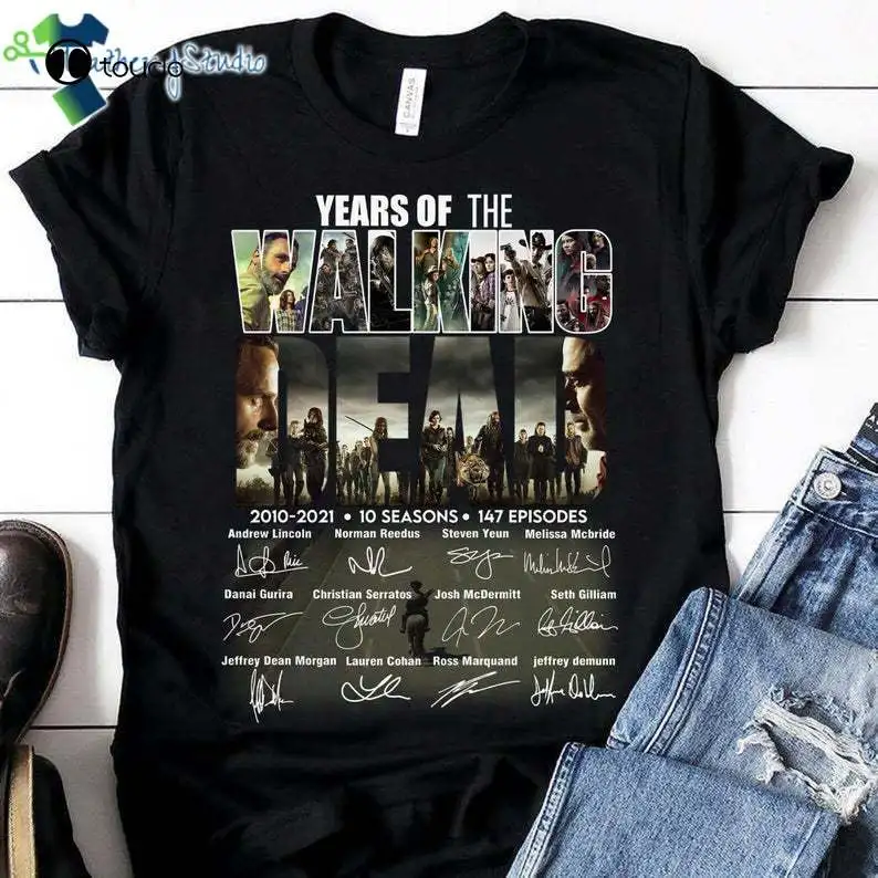 11 Years Of The Walking Dead 2010-2021 10 Seasons 147 Episodes Signatures Thank You For The Memories Shirt