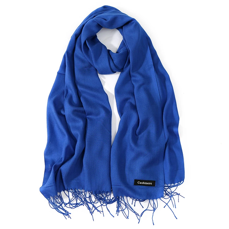 Fashion Solid Color 2020 Women Scarf Winter Hijabs Tessale Tassels Long Lady Shawls Cashmere Like Pashmina Hijabs Scarves Wraps