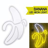 Banana Neon Light Art Wall Hanging Sign Vibes Led Neon Lights USB Powered LED Neon Sign Lamp For Bedroom Party Home Decoration