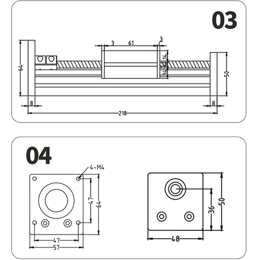 Imagem -06 - Cnc Guia Linear Stage Trilho Movimento Slide Tabela Bola Parafuso Atuador Módulo Nema23 Motor 100 1000 mm Curso Sfu1204 Sfu1605 Sfu1610