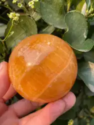 Beautiful Natural Orange Calcite Crystal Sphere Natural Energy Crystal Ball