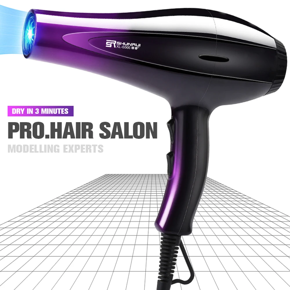 210-240V Professional Hair Dryer Strong Power Barber Salon Styling Tools Hot Cold Air Blow Dryer 5 Speed Adjustment  Hair  Dryer