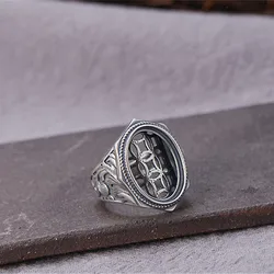Ring Setting(14x19mm Oval Blank) Adjustable Thai Sterling Silver Ring Base Oval Cabochon Ring Bezel