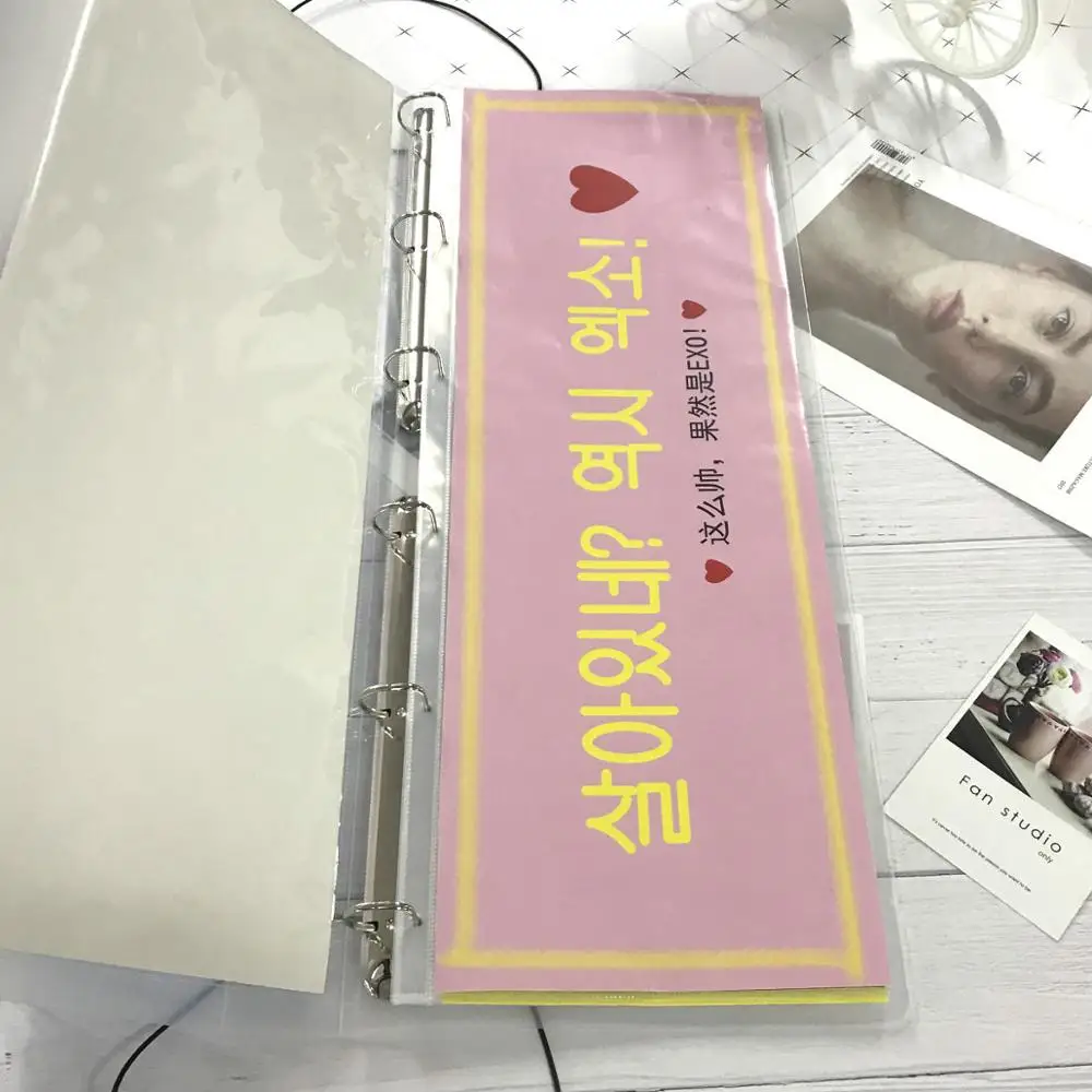 Kpop Idol Cheering Album with Sleeves, Slogan Binder, Vertical Storage, HandBanner, 60x20cm