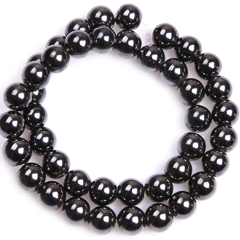 A Grade Round Hematite Beads With Magnetic Natural Stone Beads Magnetite DIY Accessorries Beads For Jewelry Making Strand 15inch