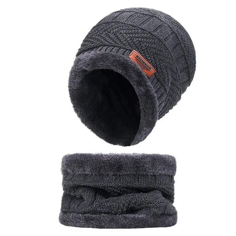 Nieuwe Winter Knit Cap Mannen En Vrouwen Outdoor Warme Verdikking Plus Fluwelen Losse Winter Hoed Met Sjaal Merk Winter Ski masker Hoed