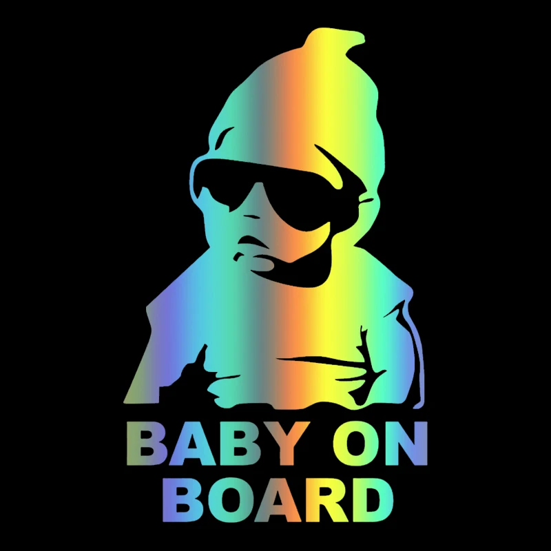 41238 # Die-Cut Vinyl Decal Kid With Glasses,BABY ON BOARD Car Sticker Waterproof Auto Decors on Car Body Bumper Rear Window