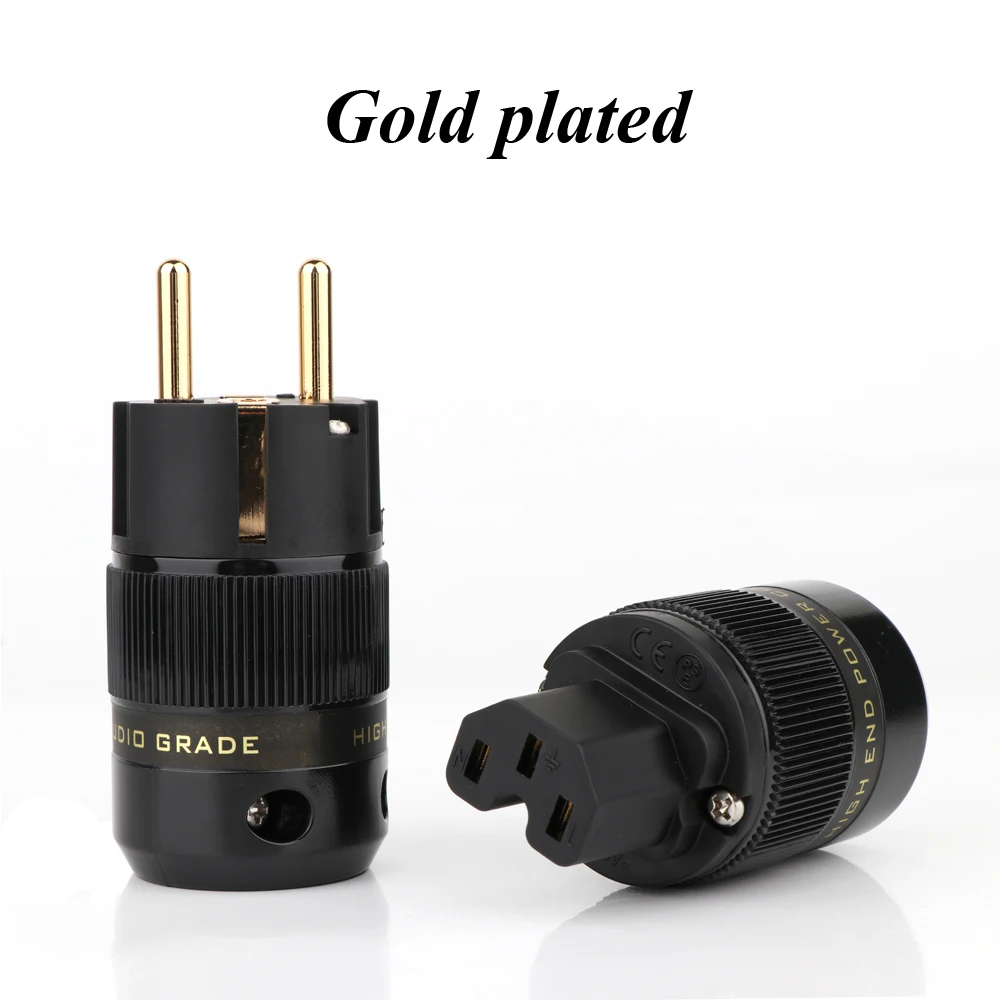 Paar Audio-Stromstecker Versilbert EU-Buchse AC-Stromanschluss Schraubverriegelung 15A/125V Handgefertigt DIY Audiophiler Stromkabel – Detail 5