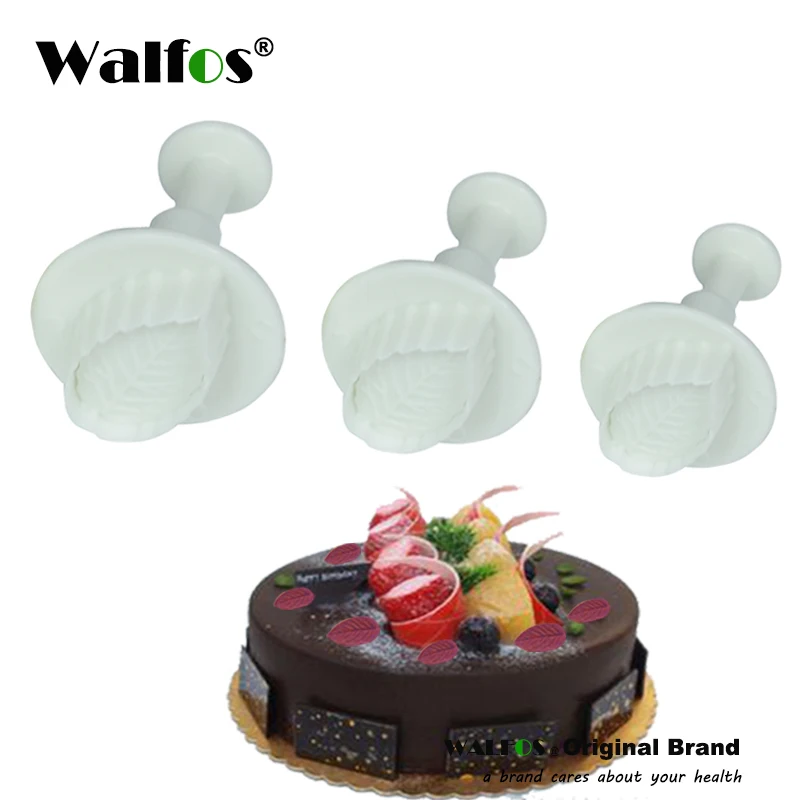 

WALFOS 3pcs Fondant Rose Leaves Mold Cake Cutter Cookies Sugarcraft Decorating Tool Cake Baking DIY Tools Cake Cutters 01067