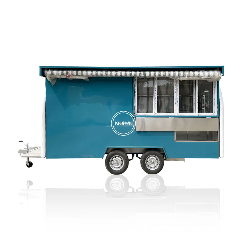 OEM Mobile Customize Food Trailer Cart KN-420 A Half Wall and A Half Sales Window Trailer Towable Food Truck for Sale