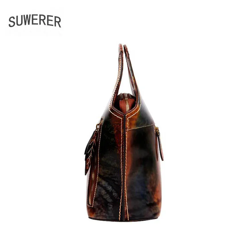 SUWERER NEW famous brand cowhide leather shoulder bag women luxury handbags women bags Genuine Leather handbags real cowhide bag