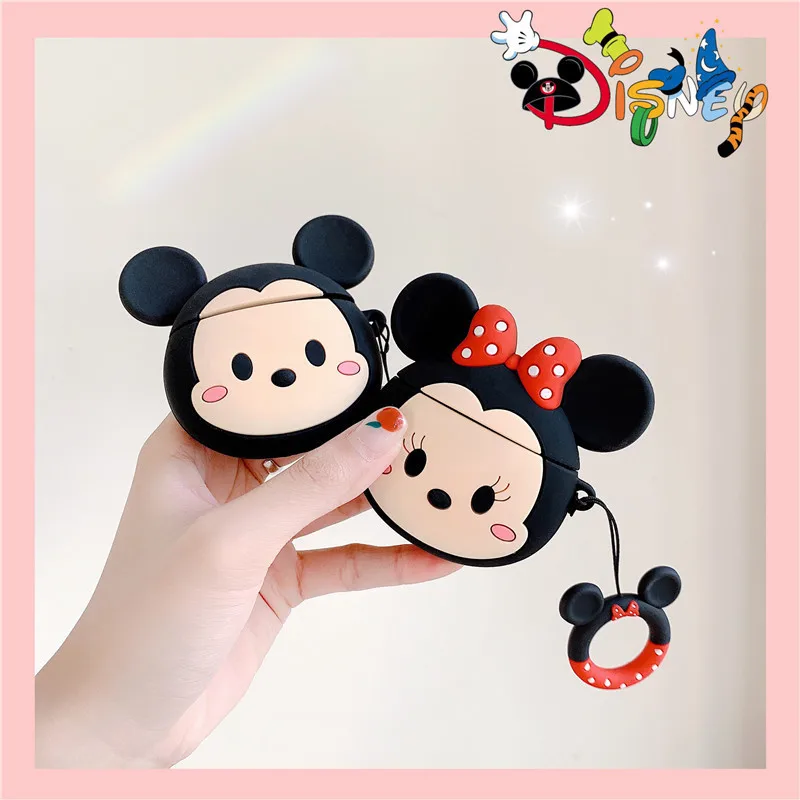 Силиконовый чехол с изображением Микки и Минни из мультфильма Disney для Airpods 1, 2, защитный чехол для беспроводных Bluetooth-наушников и зарядки для Airpods Pro