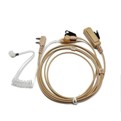 Beige Color 2 Wire Walkie Talkie Earpiece, Acoustic Tube Earphone Push to Talk for Kenwood TK3107,TK3310