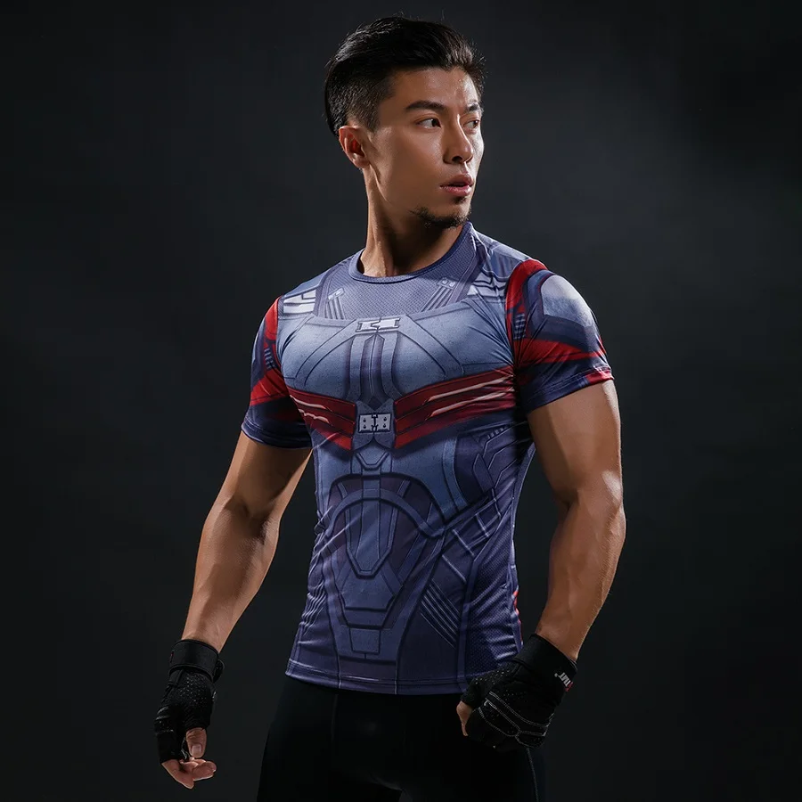 Hot Sale 3D Printed  Comics T-shirt Men Summer Fashion Short Sleeve Tshirt Compression Cosplay Costume Men T Shirt Tops Tees