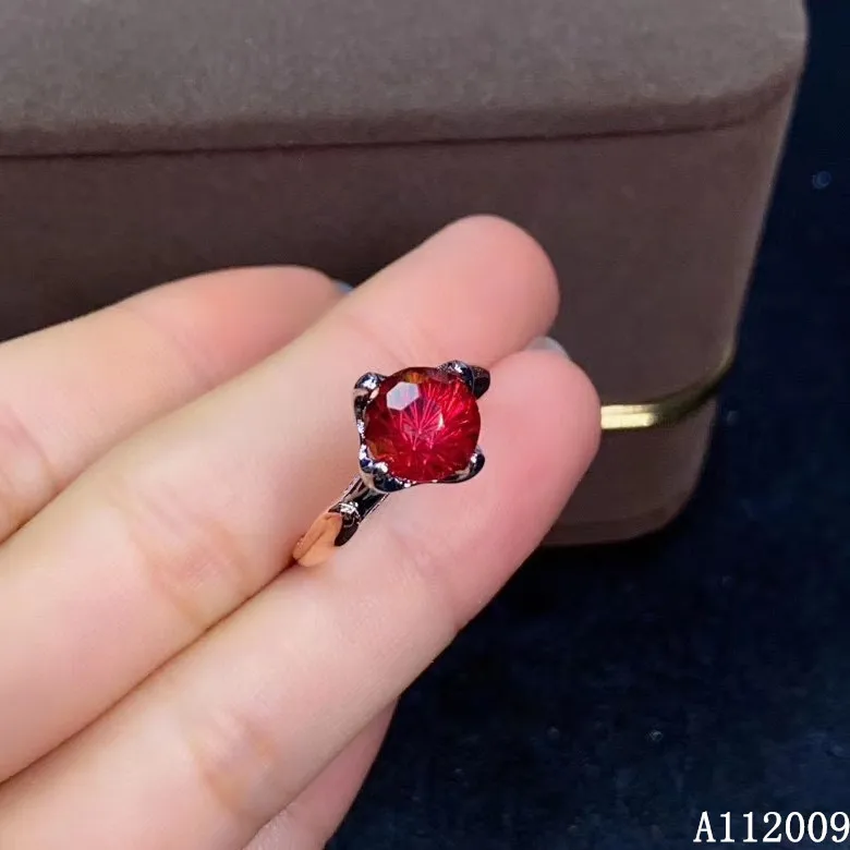 

KJJEAXCMY fine jewelry 925 sterling silver inlaid natural red topaz ring new female luxury support test hot selling