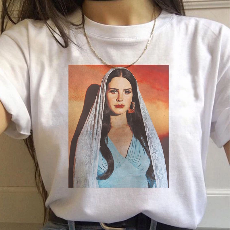 90s Graphic Aesthetic Tshirt Korean Style Top Tees Female Lana Del Rey Harajuku Ullzang T Shirt Women Funny Print Fans T-shirt