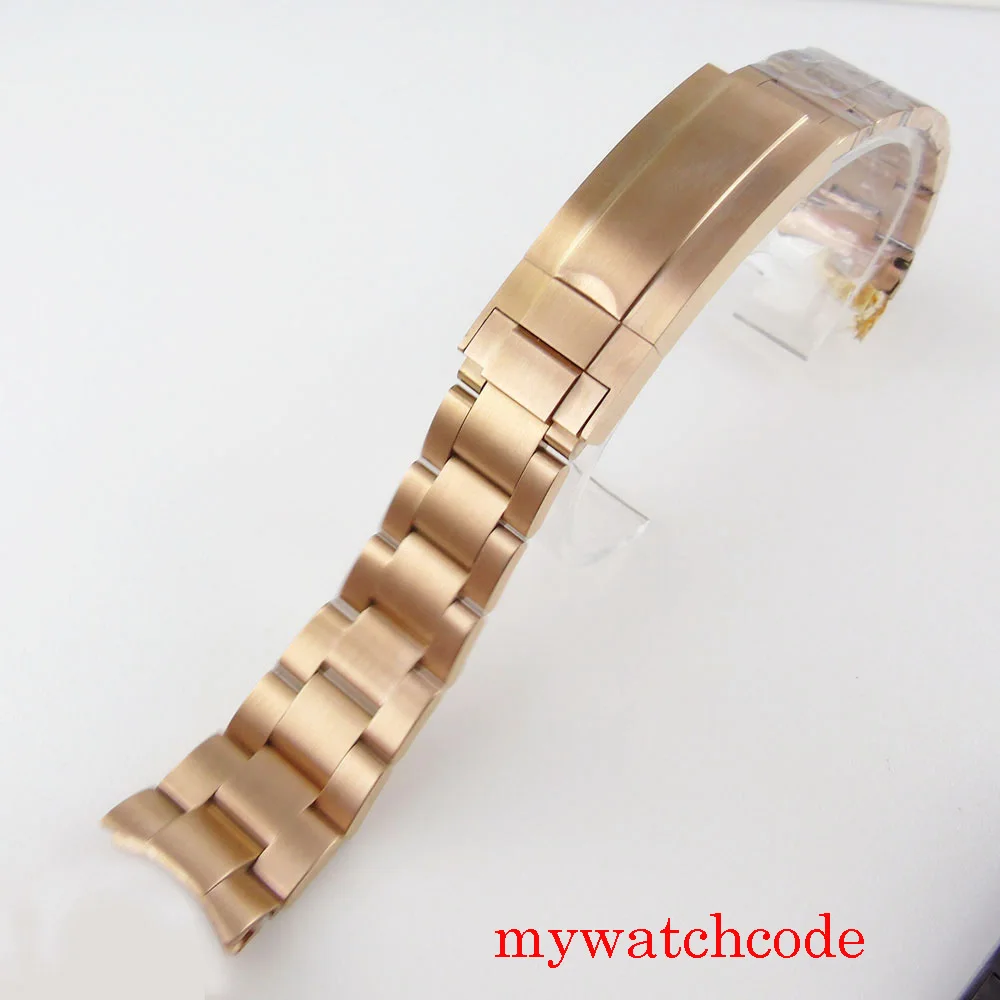 20mm Width Stainless Steel Watch Bracelet Black PVD Gold Plated Deployment Buckle Wristwatch Parts