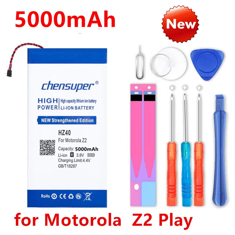 

chensuper Original 5000mAh HZ40 for Motorola MOTO Z2 Play Battery Dual SIM T1710-11 XT1710-08 XT1710 XT1710-06 XT1710-09 Battery