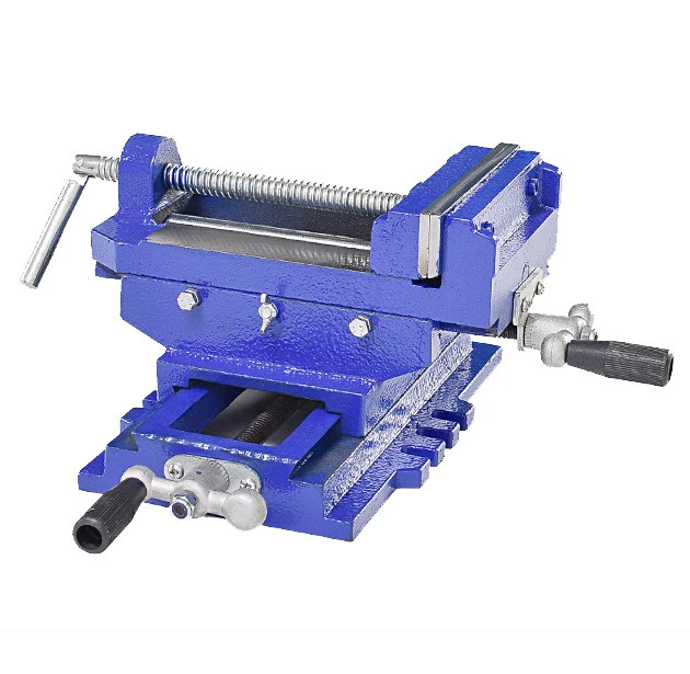 Two-Way Movement Bench Drill Operating Platform Flat Tongs Precision Bench Vise Clamp Tool Heavy Duty Cast Iron Plain Vice