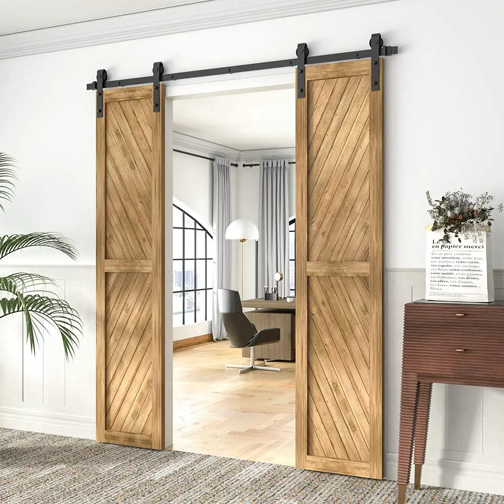 Imagem -06 - Jachor-j-shaped Celeiro Porta Slide Hardware Kit Top Pendurado Rolo Trilho Montagem Conjunto para Porta Dupla 416ft