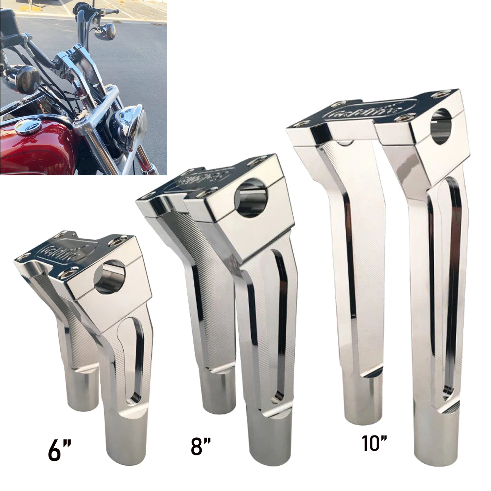 

Goldfire 10" Kickback Challenger Pullback Motorcycle HandleBar Riser Fit for Most OE Harley Yamaha Suzuki Kawasaki Honda