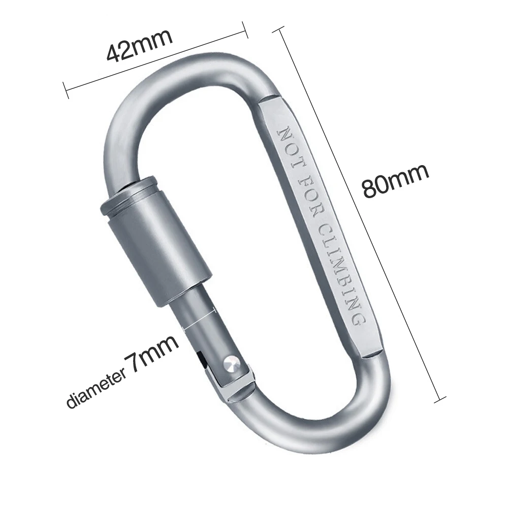 Outdoor Survival D-ring Locking Alloy Aluminum Screw Lock Hanging Hook Buckle Karabiner Mountaineering Camping Equipment