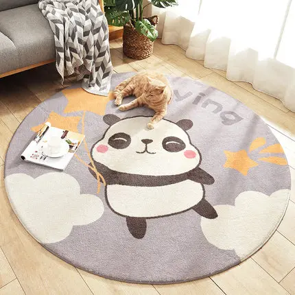 

Round Cartoon Carpet for Children, Non-Slip Floor Mat for Bedroom, Living Room, Home Decoration