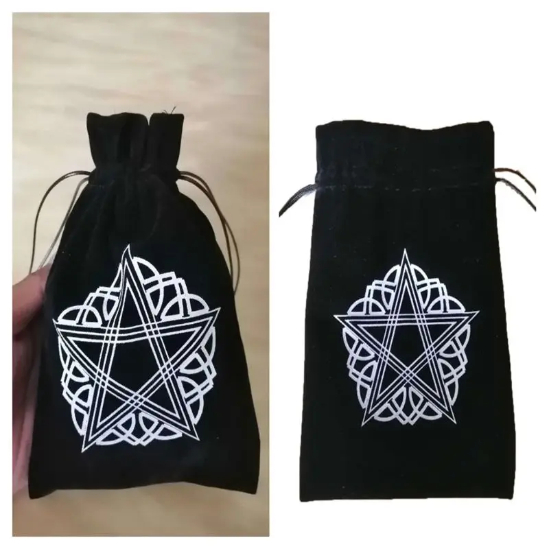 Velvet Moon Phase Tarot Oracle Cards Storage Bag Runes Constellation Witch Divination Accessories Jewelry Dice Drawstring Packag