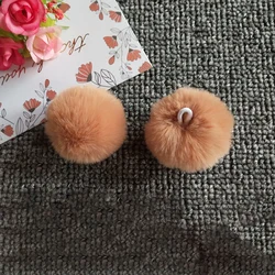 5Pcs Natural Fox Fur Ball Creativity Key Chain Pom Multi Color Luxury Fur Pom DIY Handicraft Crafts Clothing Kids Toys 4cm Acces