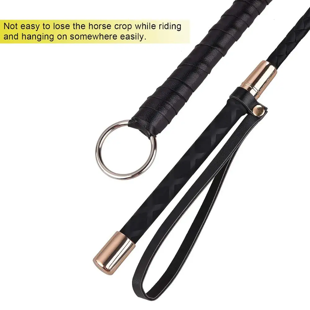 21 Inch Horse Supply Riding Crop Jump Bat and PU Leather Short Black Red Riding Whip for Horse Teaching Training Projetc
