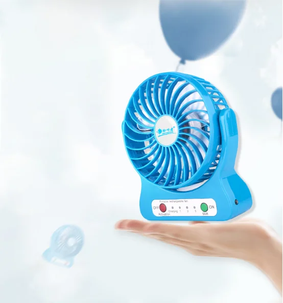 Mini ventilateur portatif rechargeable USB charge ventilateur portatif intégré 500 mAh batterie 3 vitesses d'alimentation pour les voyages sportifs de bureau en plein air  6