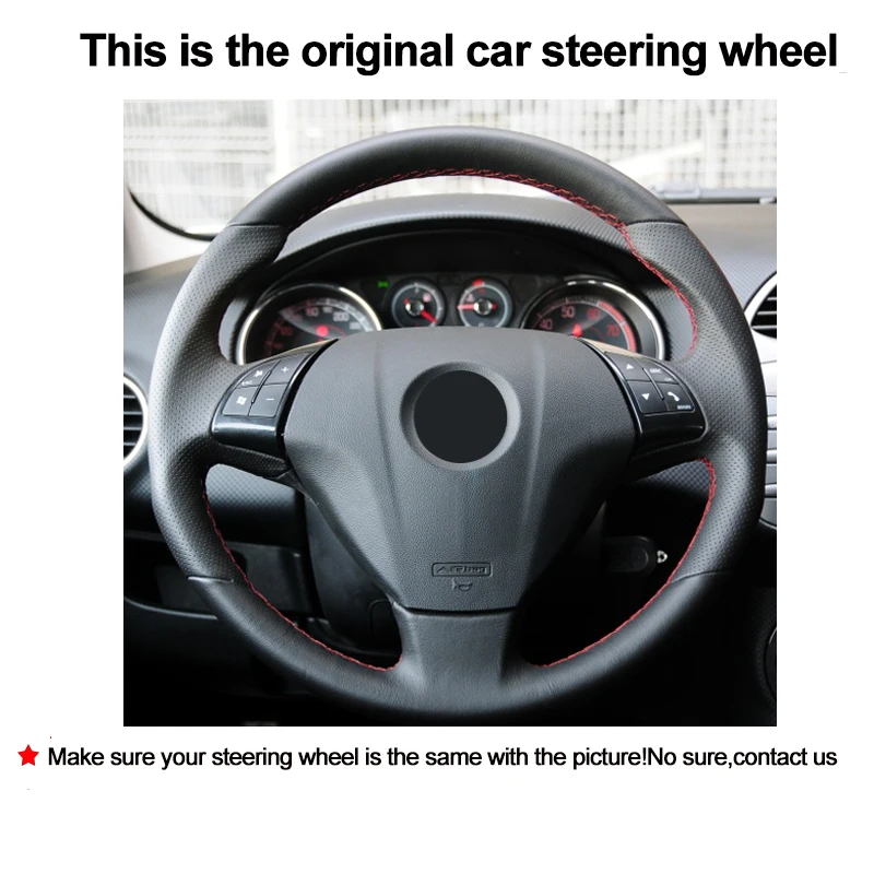 Hand Sewing Car Steering Wheel Cover Top Cow Leather For Fiat Punto Bravo Linea 2007-2020 Qubo Doblo Grande Punto For Opel Combo