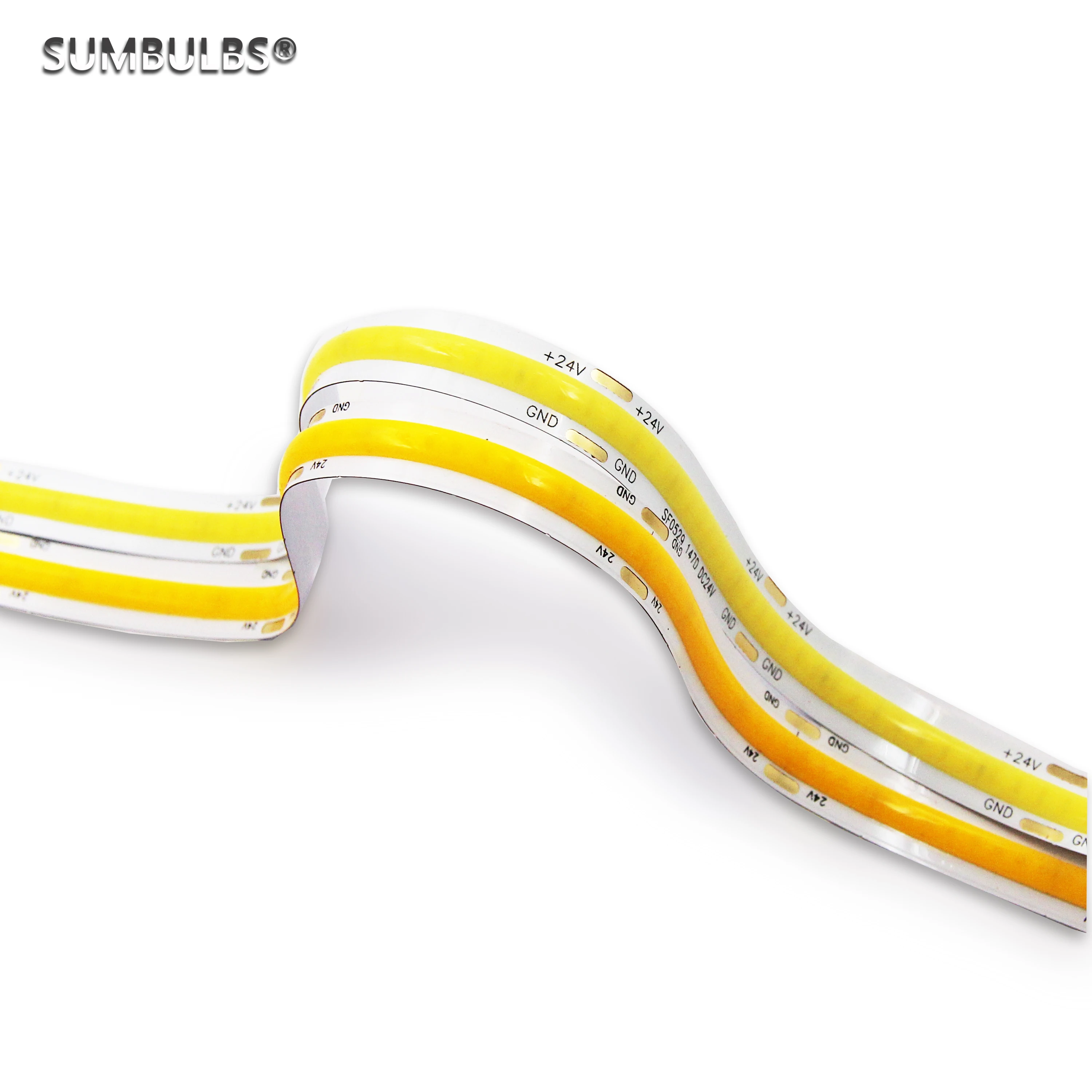 FCOB LED Strip Lighting 8mm 12V/24V Night Light 480LEDs/M Uniform Glow Bendable Tape Flexible Counter Light for Bedroom Cabinet