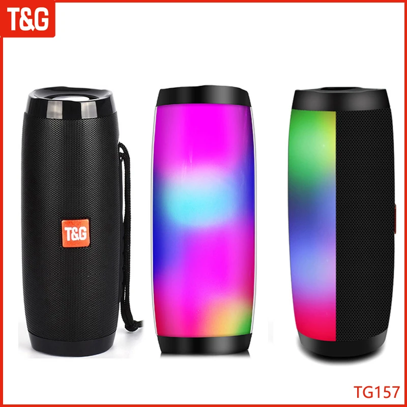 

T&G Portable Speaker Bluetooth Column Wireless Speakers High Outdoor Bass HIFI TF FM Radio Soundbar with LED caixa de som TG157