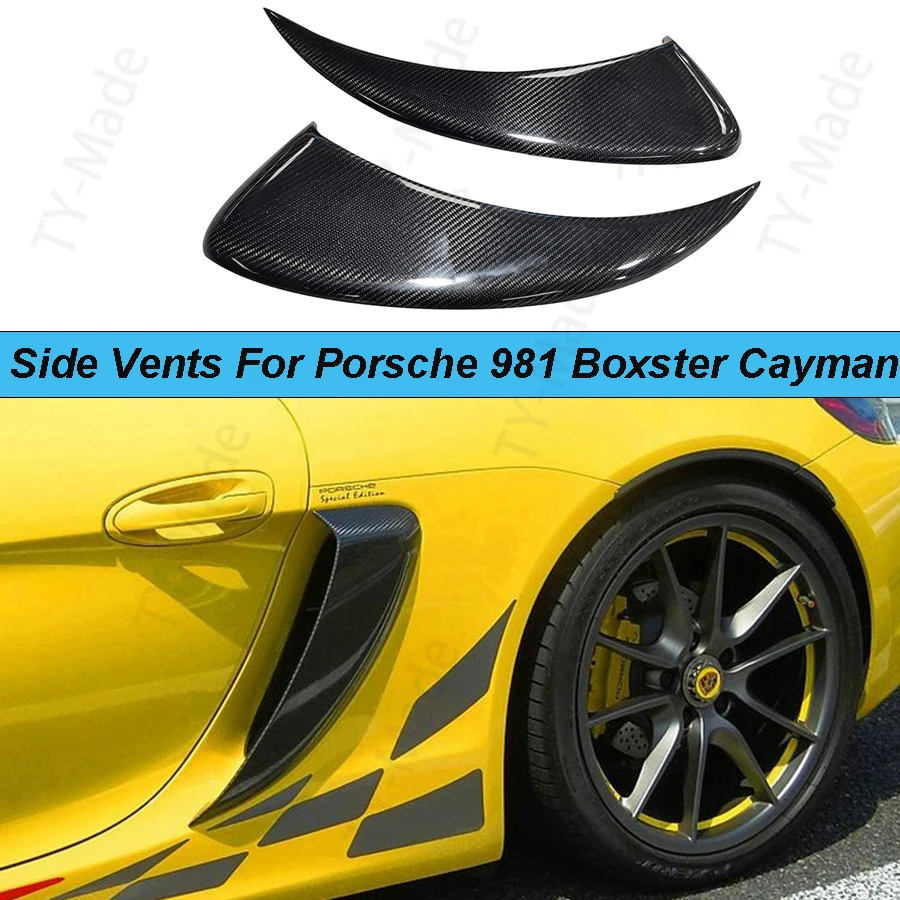 981 Cayman Side Air Intake Carbon Fiber FRP Side Air Intake Duct Vent Exterior Trim Car Styling For Porsche 981 Cayman 2012-2015