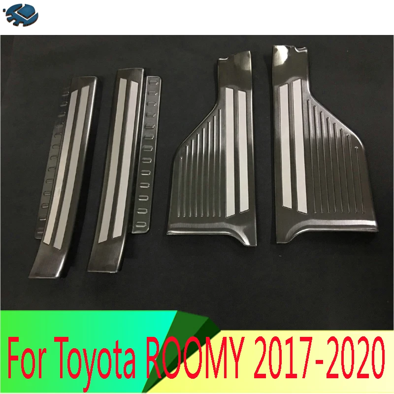 For Toyota ROOMY 2016-2020 Stainless Steel Door Sill Panel Scuff Plate Kick Step Trim Cover Protector 2017 2018 2019