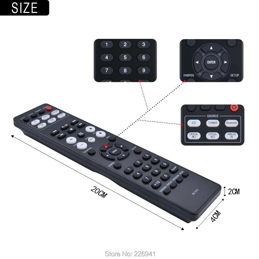 New Generic Remote Control For DENON RC-1214 RC1214 30701023300AS CD Receiver