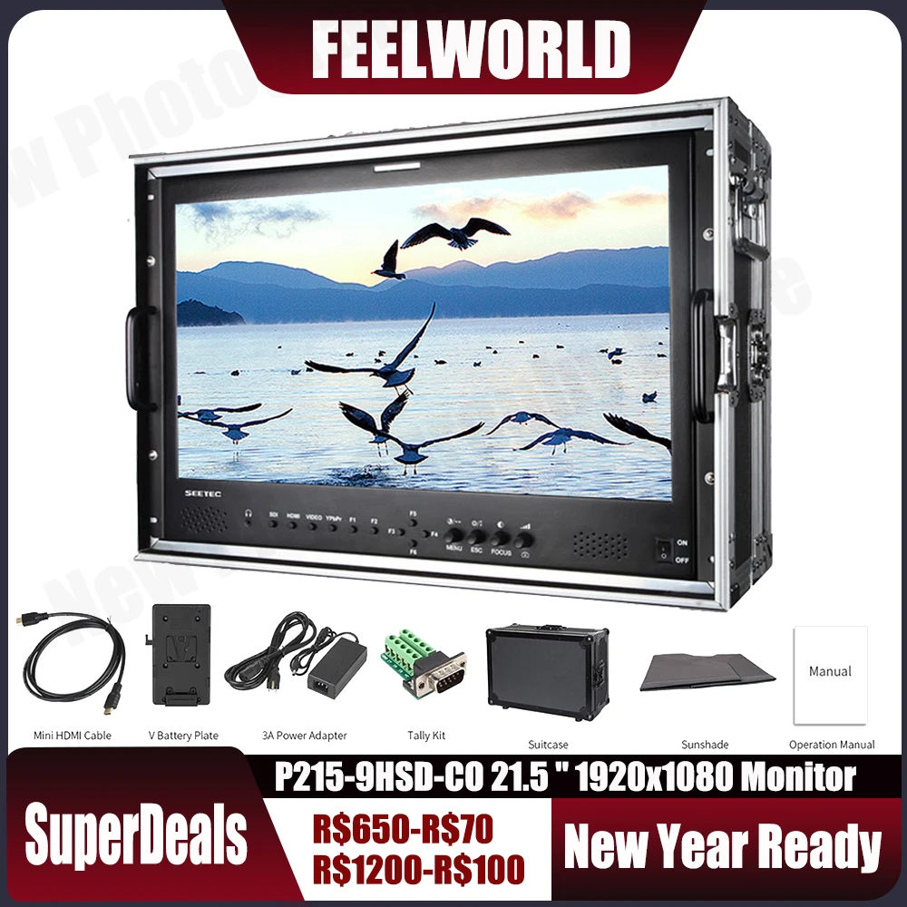 

SEETEC P215-9HSD-CO Monitor 21.5" IPS Full HD 1920x1080 Carry-on Broadcast Director Monitor with 3G-SDI HDMI AV YPbPr