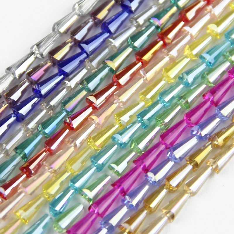 Kształt wieży austriackie koraliki kryształowe stożkowe luźne koraliki szklana kula 4*8mm 65 sztuk dostawa bransoletka tworzenia biżuterii DIY akcesoria