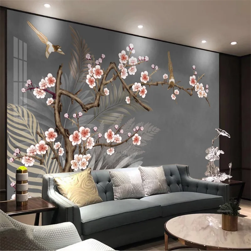 

wellyu Customized Wallpaper 3d HD Classical Art Modern Flower and Bird Background Living Room Bedroom Background Wallpaper