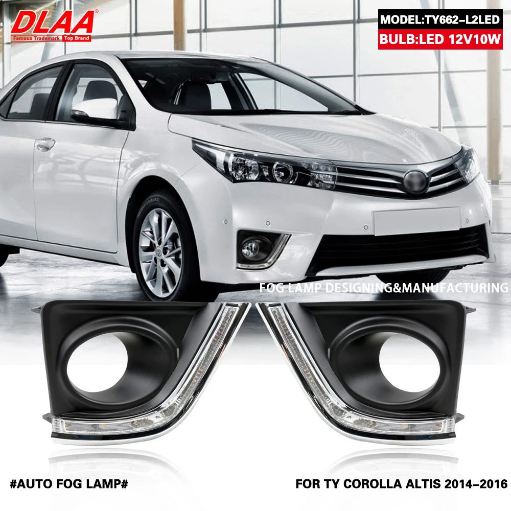 DLAA Front Fog Lights for Toyota Corolla Altis 2014-2016 Car Styling Spot Light Fog Lamps with Switch 1 Pair